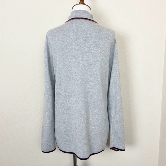 J. Crew Boyfriend Sweater Blazer with Contrast Trim in Heather Grey Rock Red - Picture 7 of 11